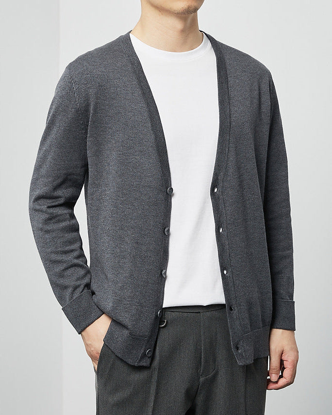 Mimaike Essential V-Ausschnitt Stickad-Kofta