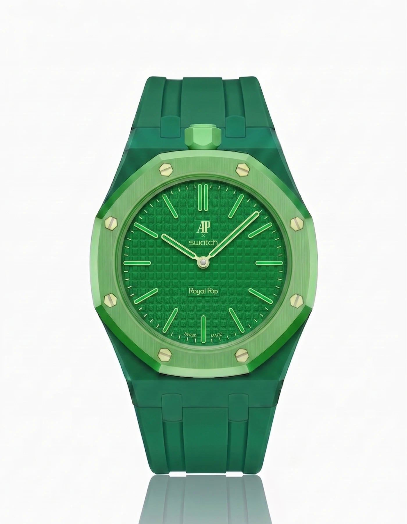 Kumiranneke & kotelo AP x Swatch Royal Pop Green Eight varten