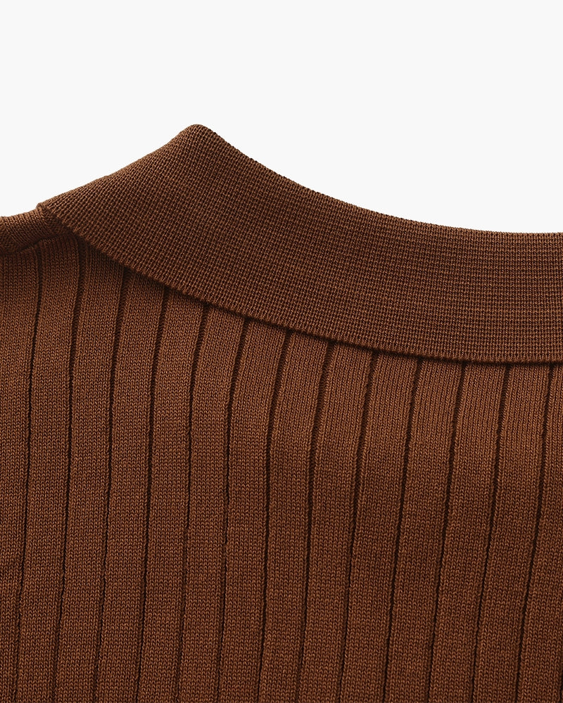 Hochwertiges geriptes Poloshirt