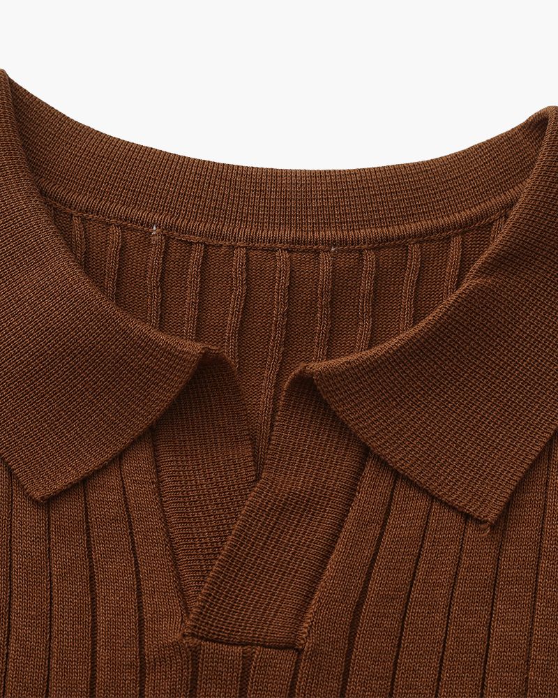 Hochwertiges geriptes Poloshirt