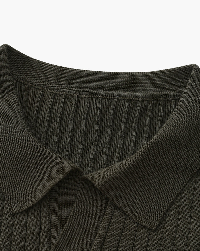 Hochwertiges geriptes Poloshirt