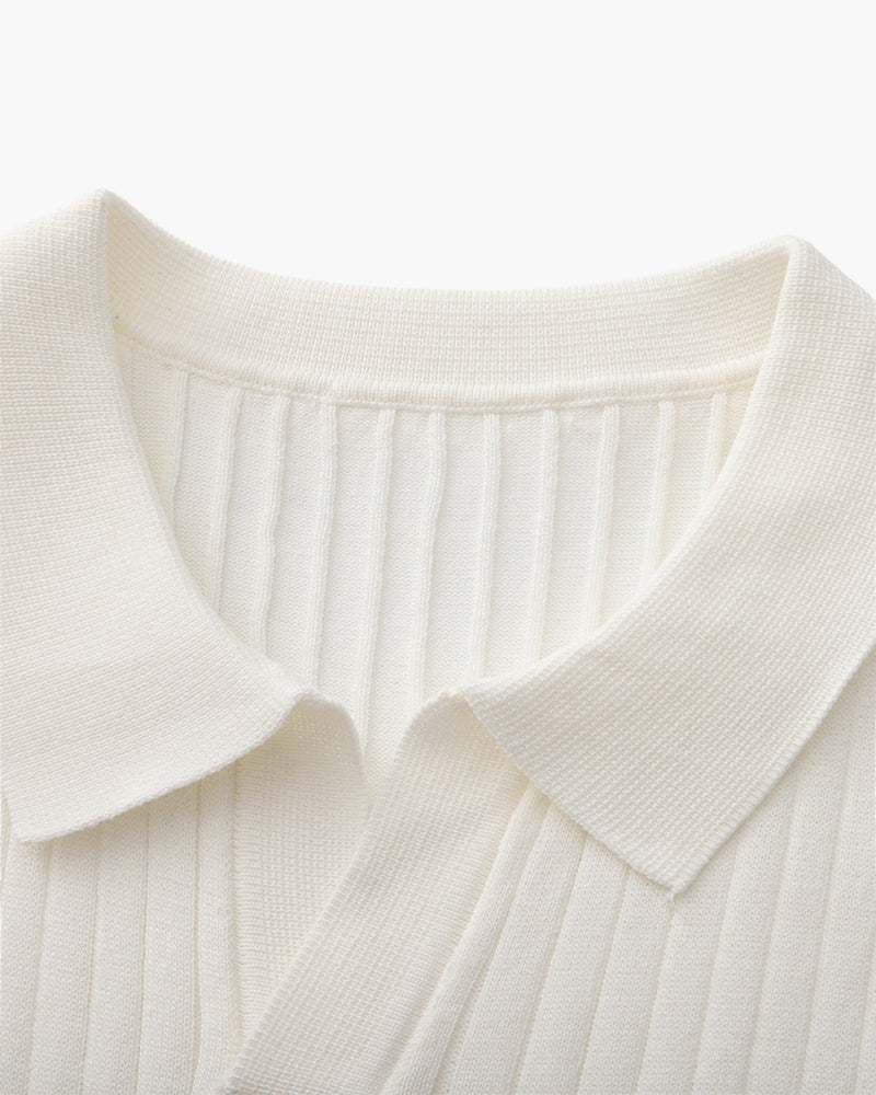 Hochwertiges geriptes Poloshirt