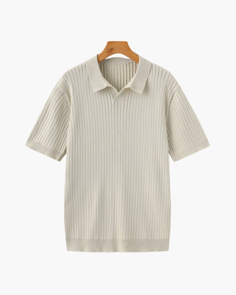 Hochwertiges geriptes Poloshirt