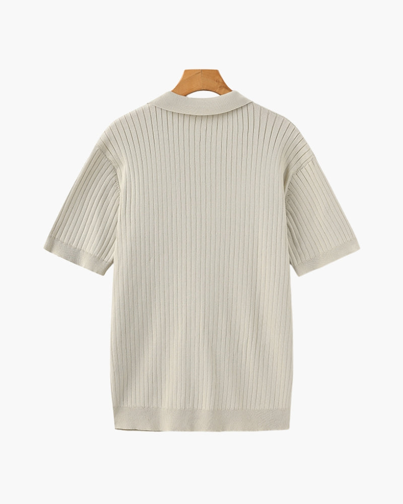 Hochwertiges geriptes Poloshirt