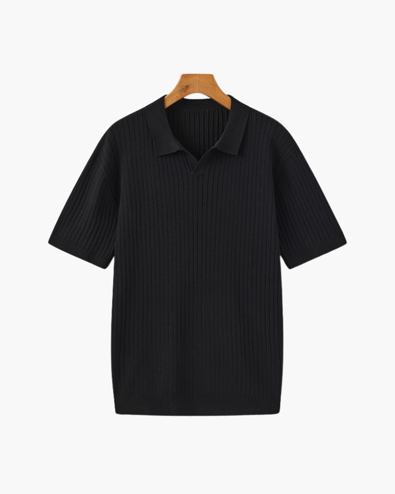 Hochwertiges geriptes Poloshirt