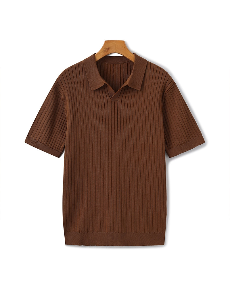 Hochwertiges geriptes Poloshirt
