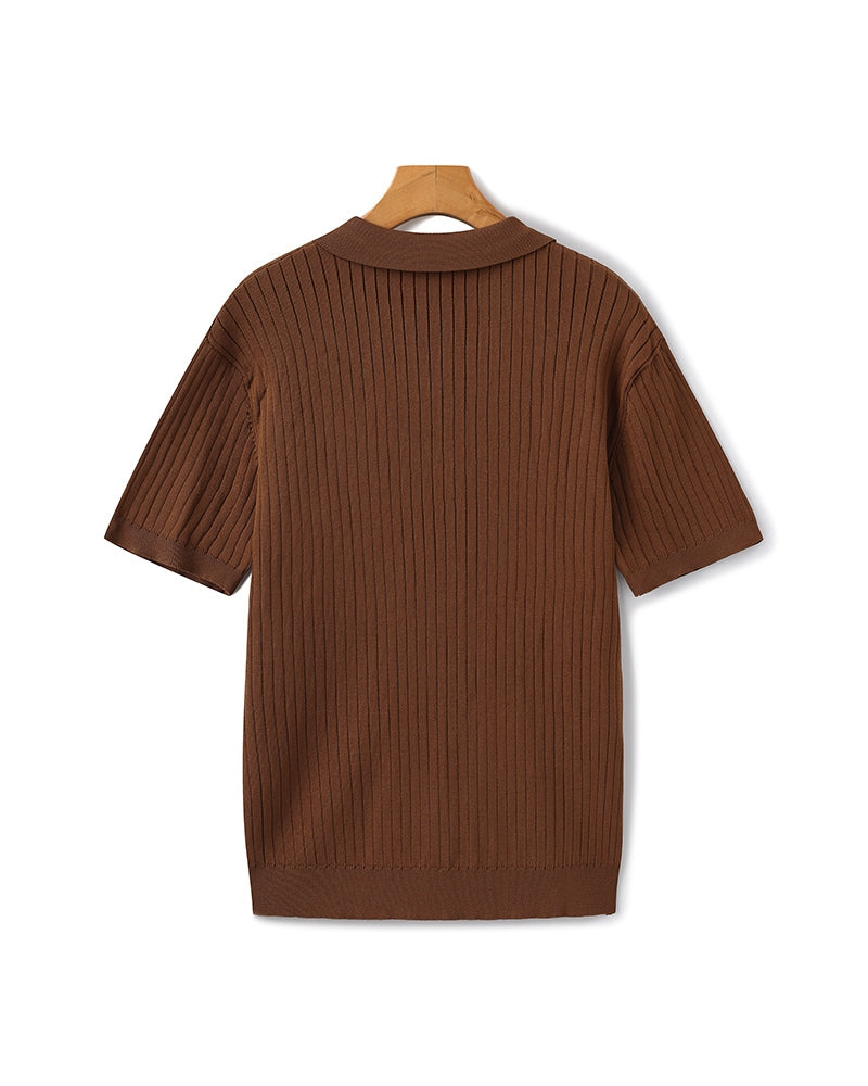 Hochwertiges geriptes Poloshirt