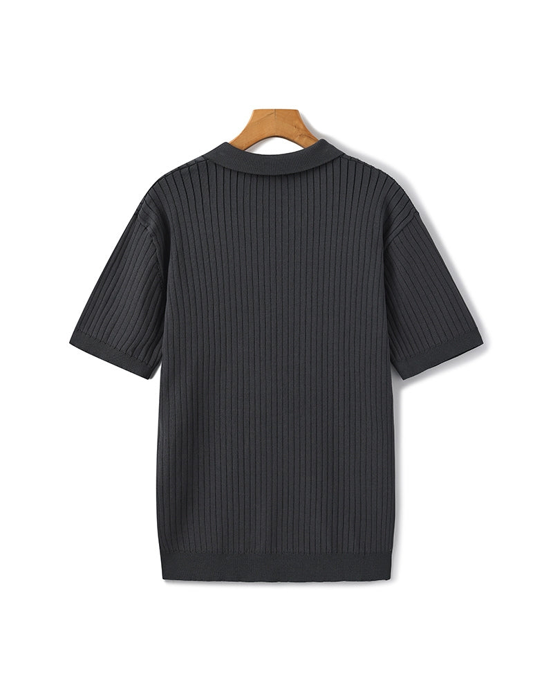 Hochwertiges geriptes Poloshirt
