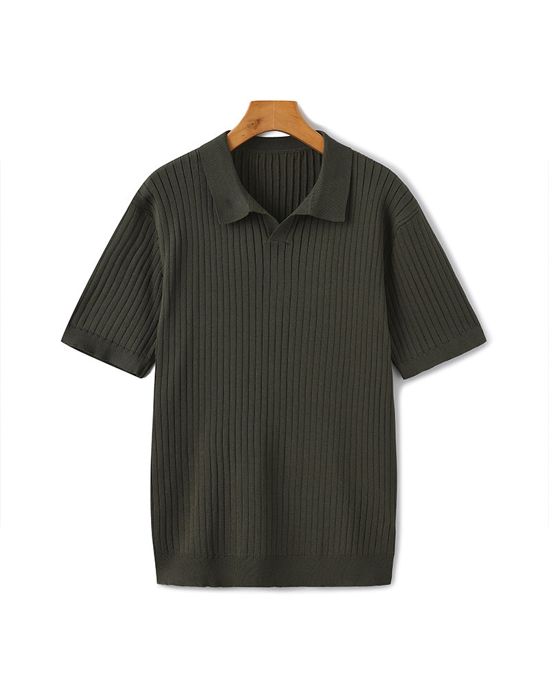 Hochwertiges geriptes Poloshirt