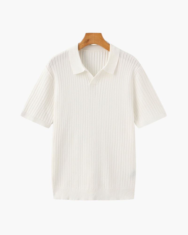 Hochwertiges geriptes Poloshirt