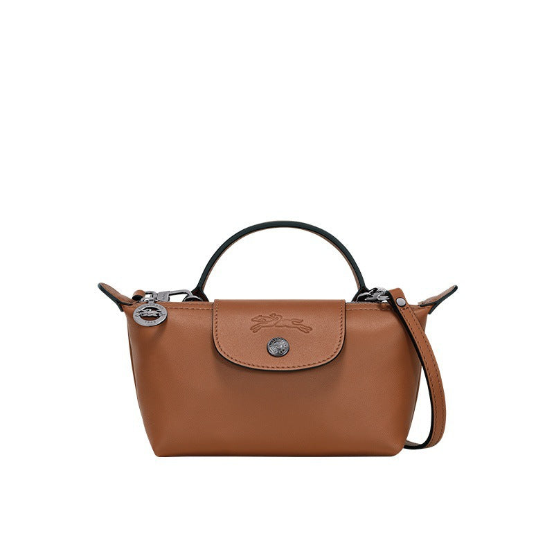 Mini-Lederhandtasche Longchamp – Braun