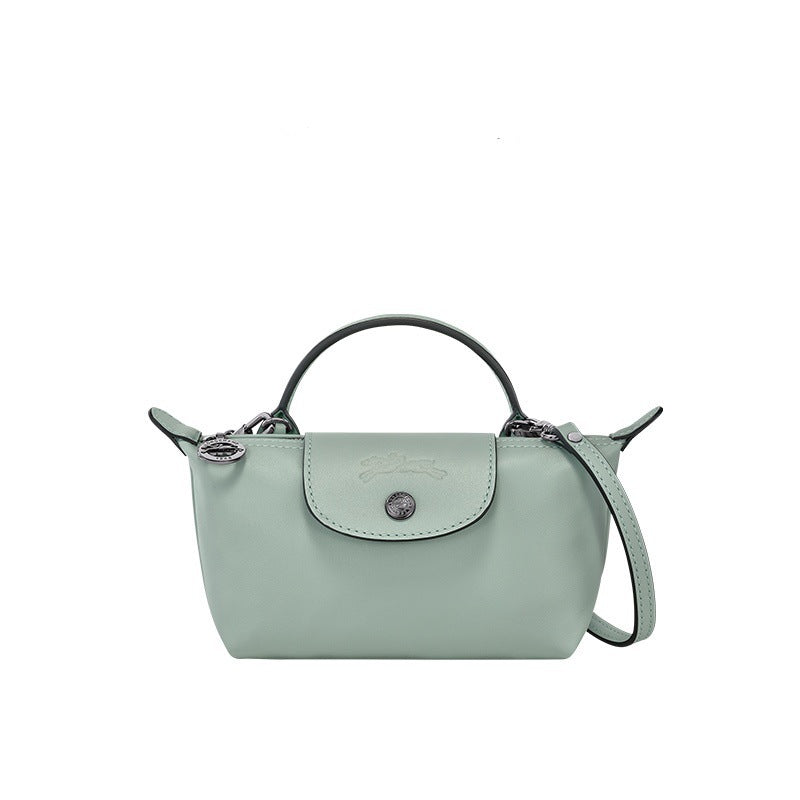 Mini-Lederhandtasche Longchamp – Hellblau